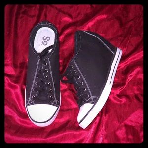 Denim Wedges (Black)